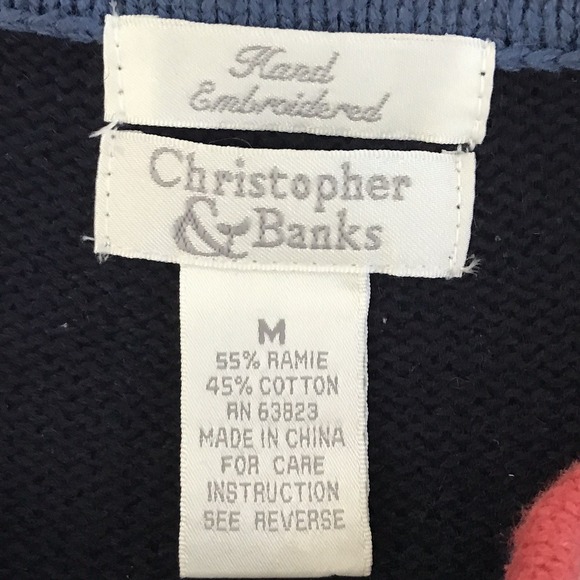 Vintage Y2K Hand Embroidered Zip Cardigan Sweater Med Boho Christopher & Banks - Picture 8 of 15